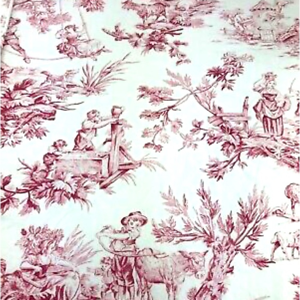 Red & Cream Toile Cotton Duvet & Pillow Covers from Country Curtains. Queen/Full